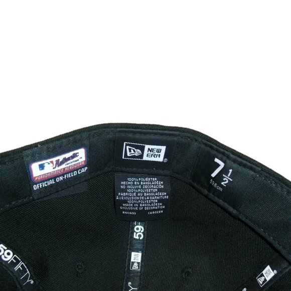 Chicago White Sox Mens New Era 59 Fifty Black Fitted hat cap sz. 7 1/2 New Mlb - Picture 3 of 4